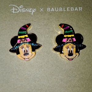 Disney Baublebar Mickey Minnie Witch Hat Halloween earrings NIB